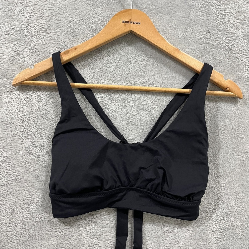 Prana Mallorca Top Bikini Swim Bra Womens Small Black Padded Econyl Quick Dry